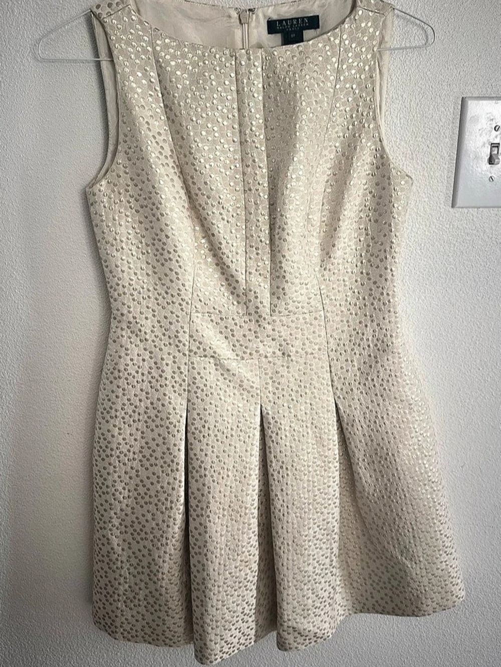 Lauren Ralph Lauren Eyelet Mini Dress in Cream Size 8P